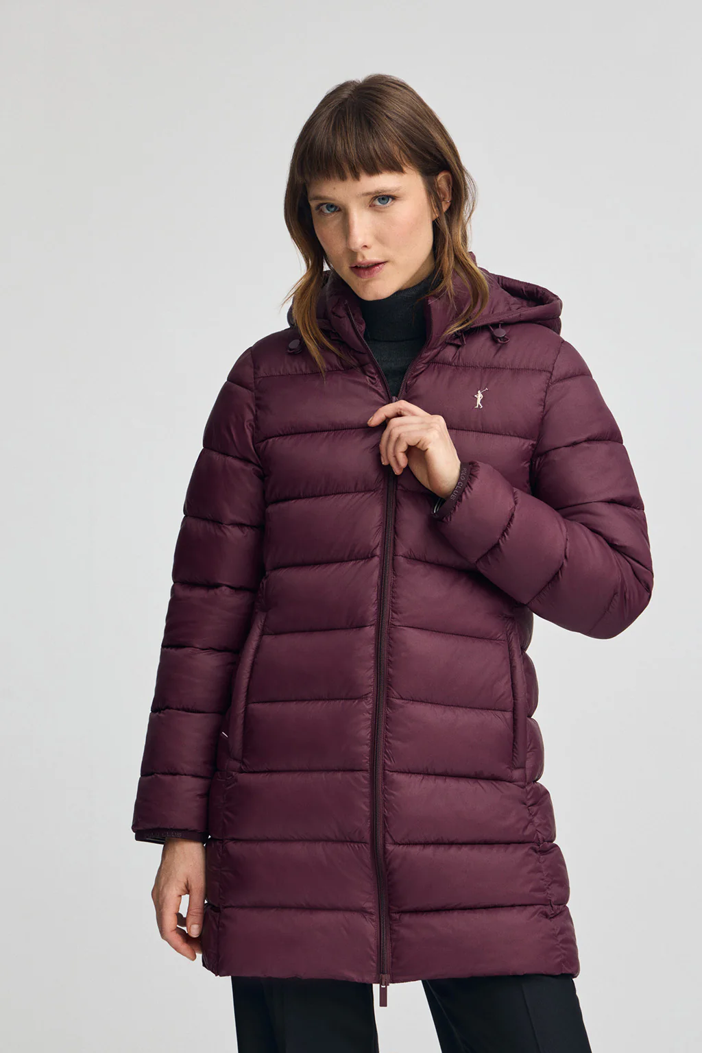 Burgundy jacket Salima Embroidery with Polo Club logo