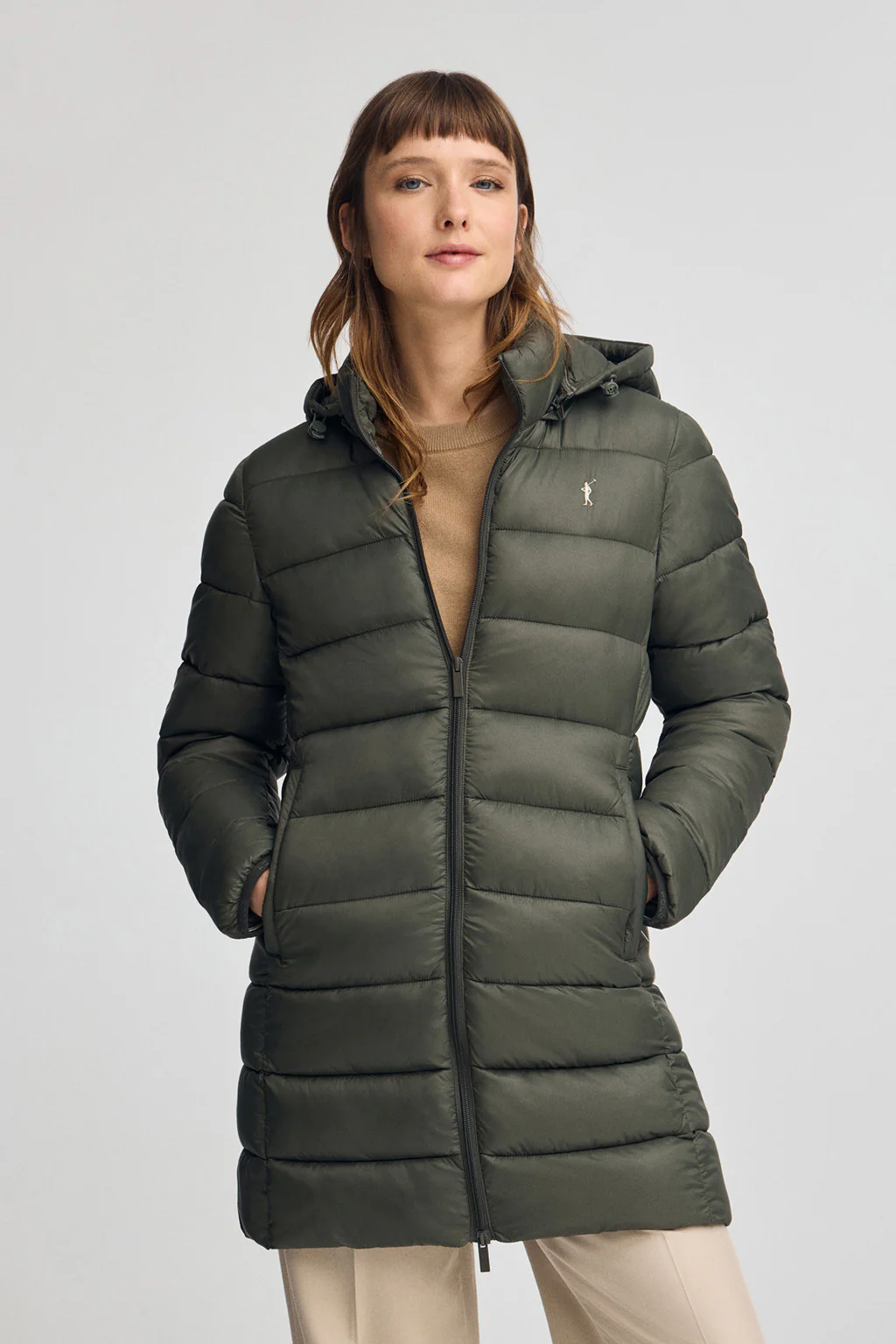 Forest-green jacket Salima Embroidery with Polo Club logo