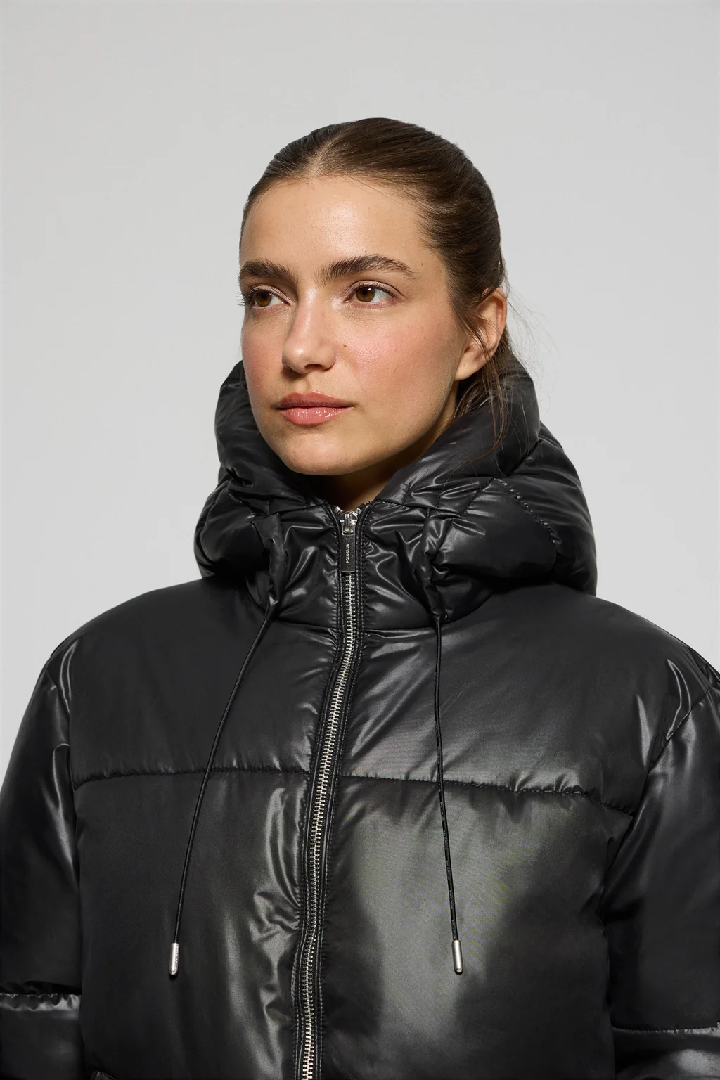 Black short puffer jacket Sidney with Polo Club details - Image 3