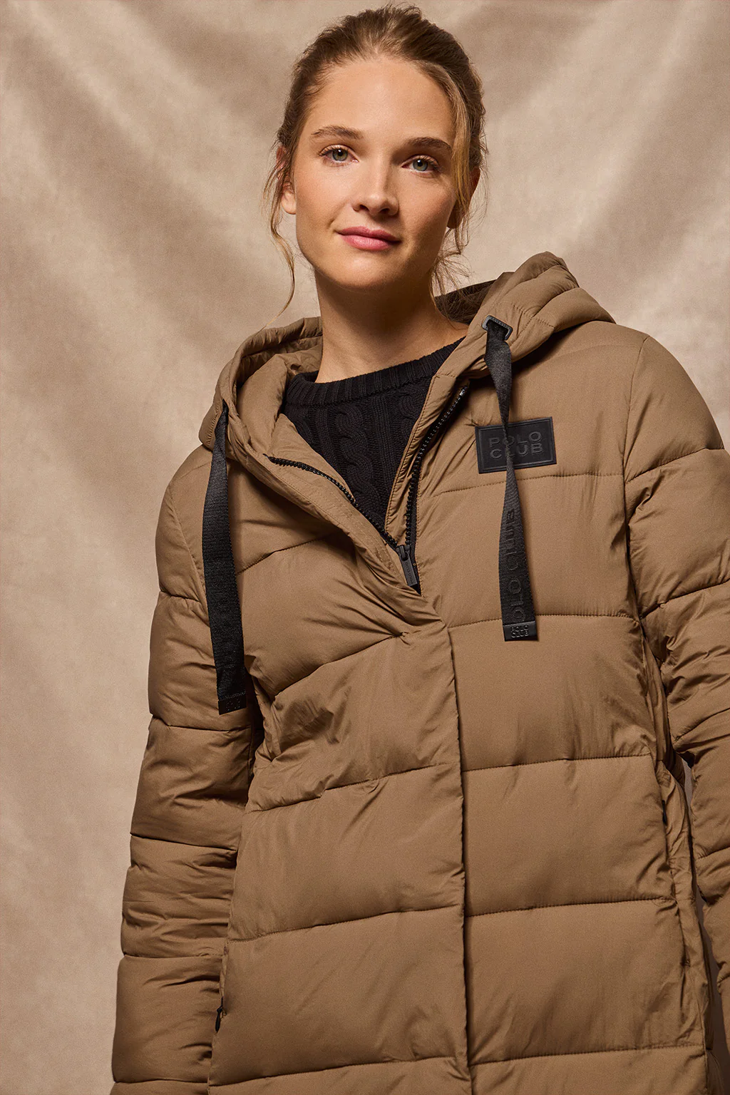 Brown coat Siena with fixed hood and Polo Club details - Image 14