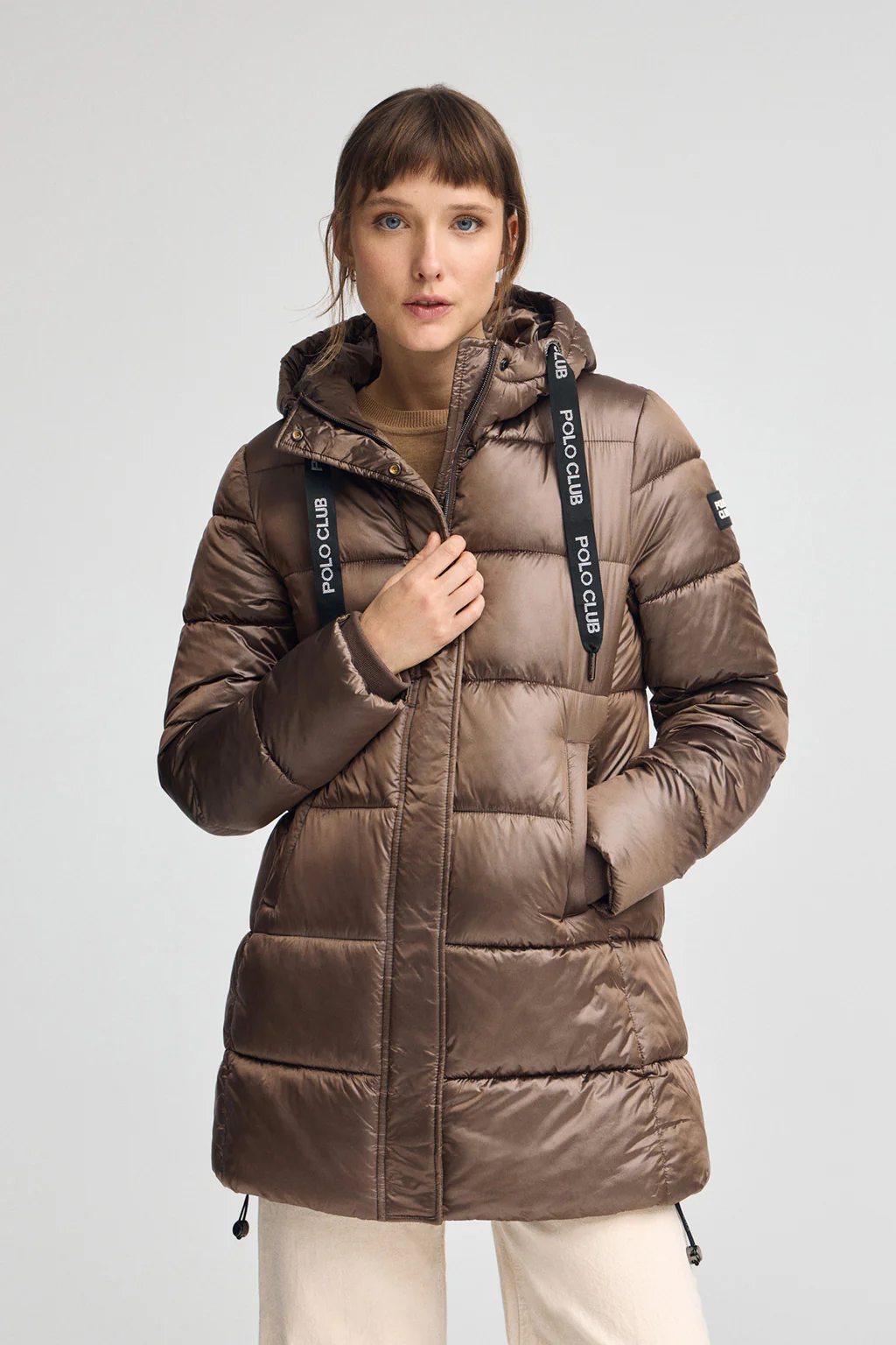 Brown coat Silvon with Polo Club logo