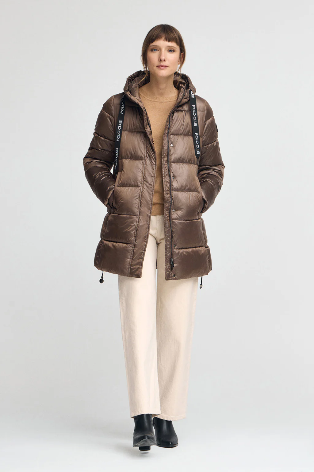 Brown coat Silvon with Polo Club logo - Image 3
