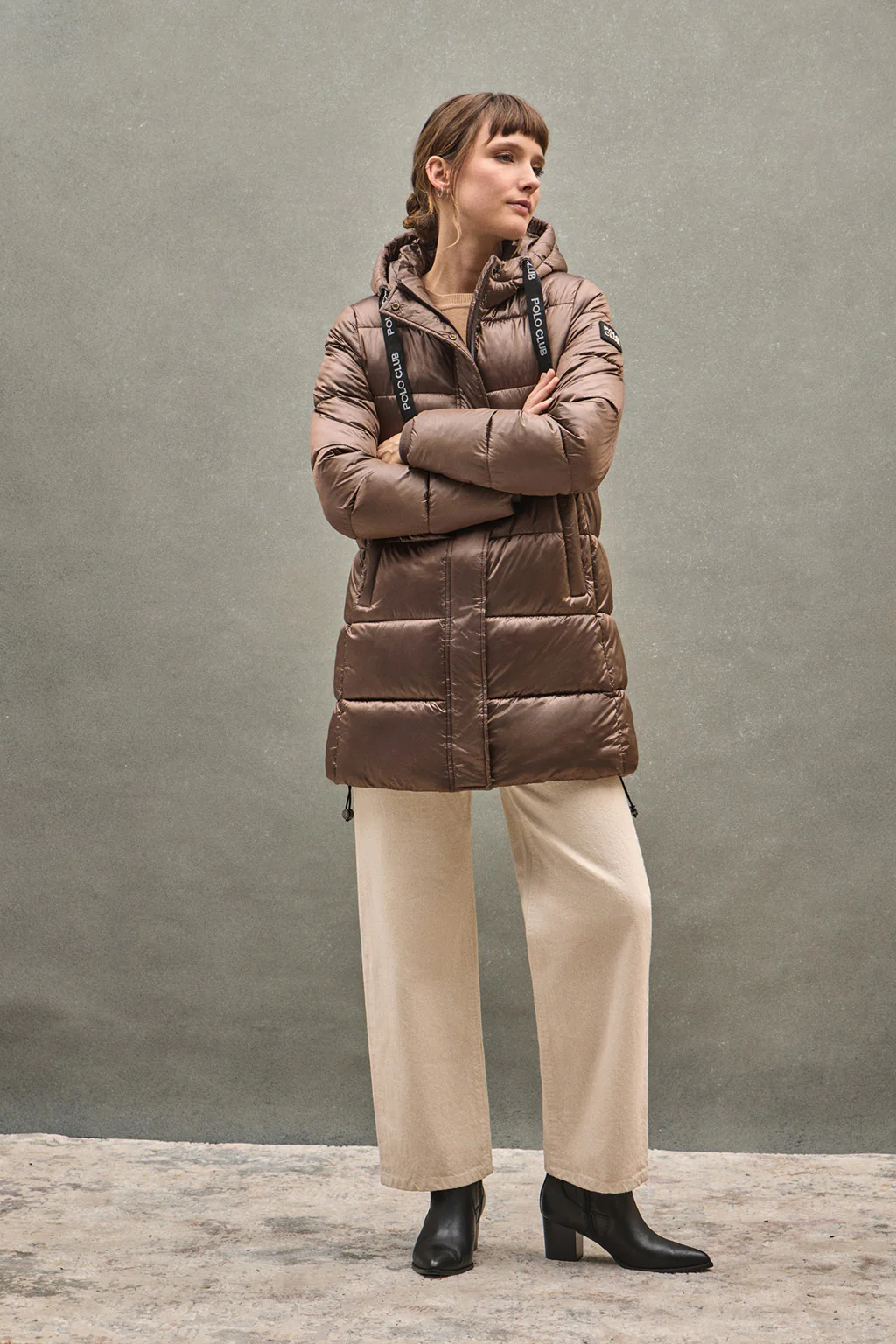 Brown coat Silvon with Polo Club logo - Image 4