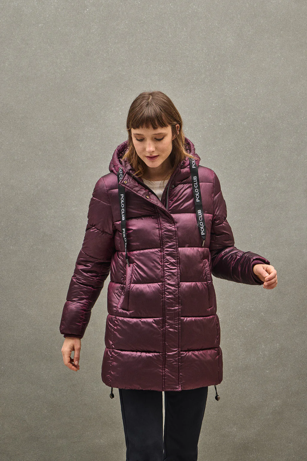 Maroon coat Silvon with Polo Club logo - Image 4