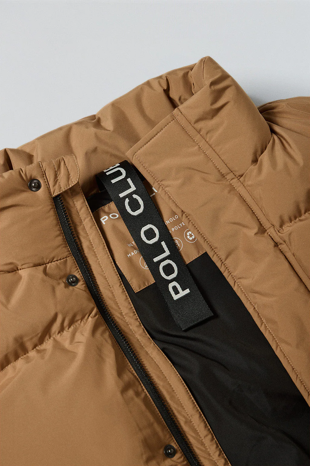 Camel puffer jacket Slope with Polo Club details - Image 11