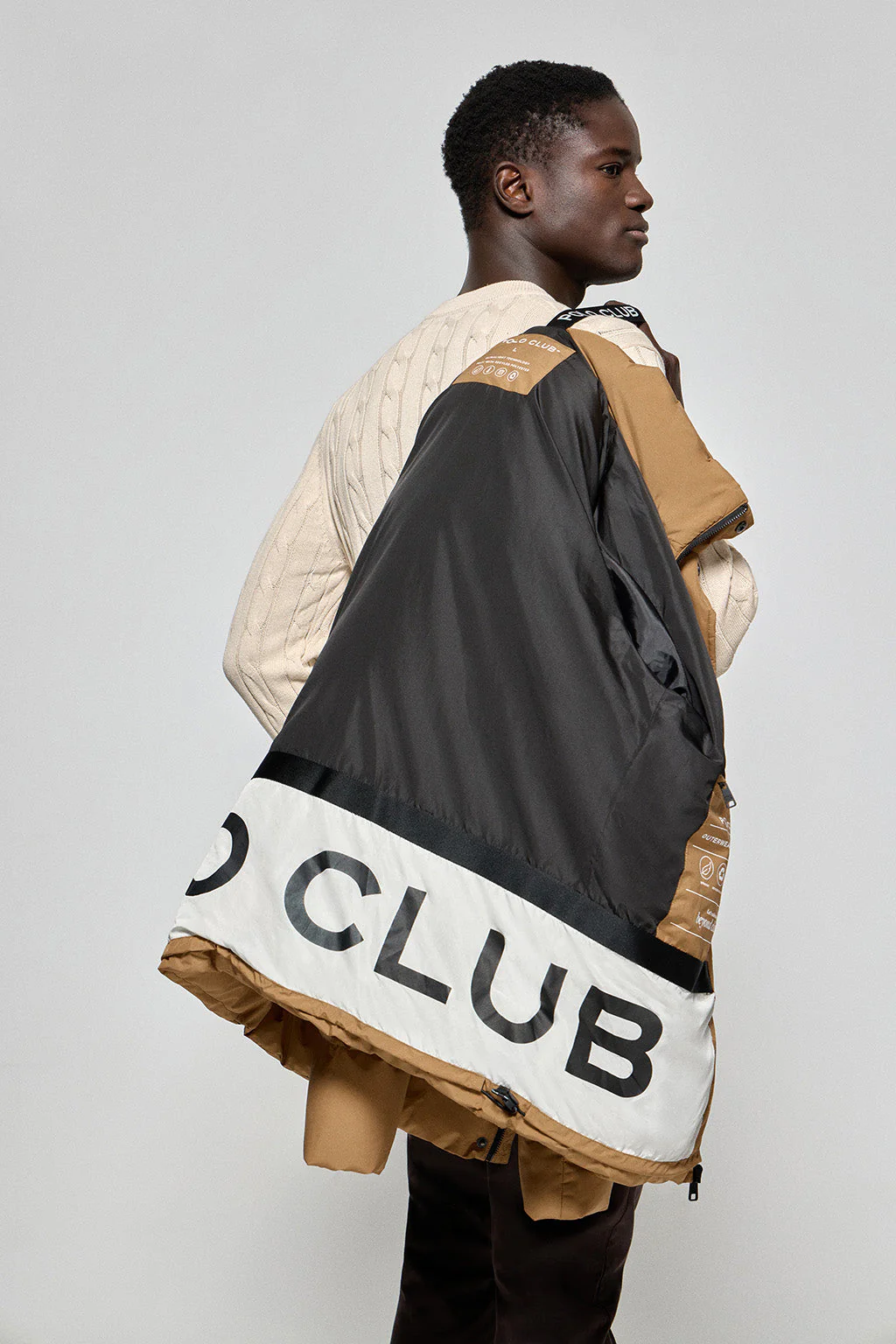Camel puffer jacket Slope with Polo Club details - Image 4