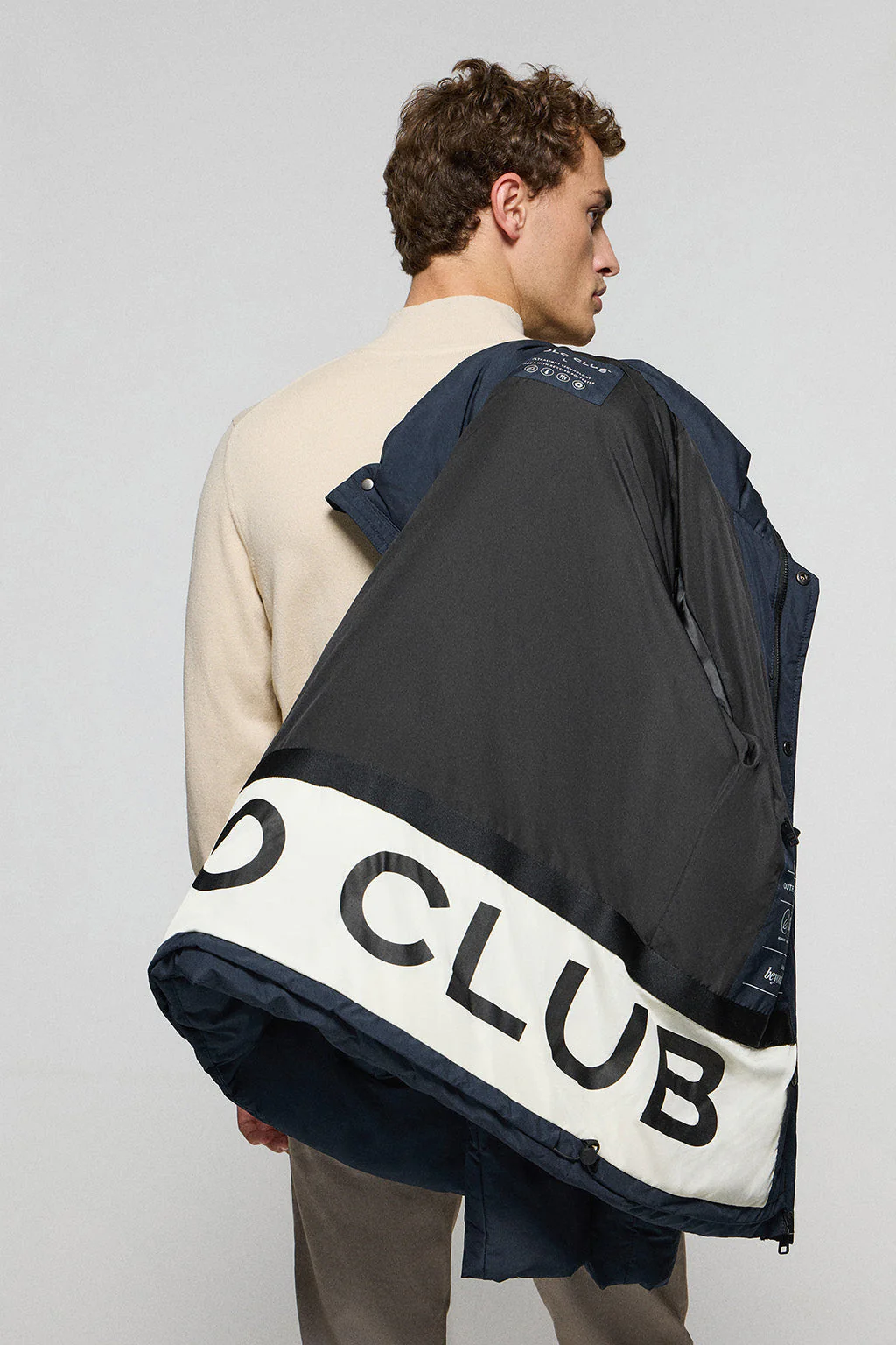 Navy-blue puffer jacket Slope with Polo Club details - Image 4