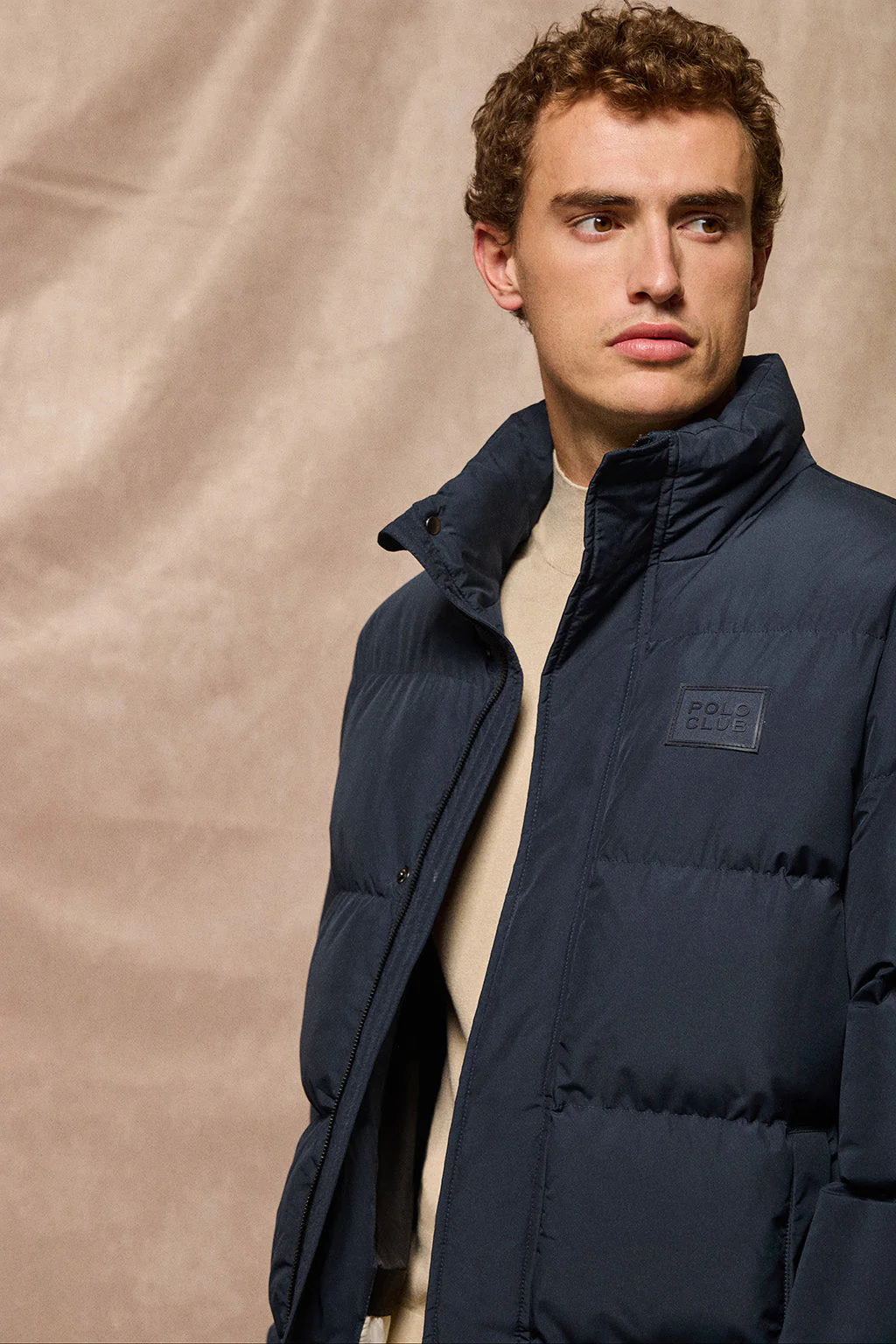Navy-blue puffer jacket Slope with Polo Club details - Image 6
