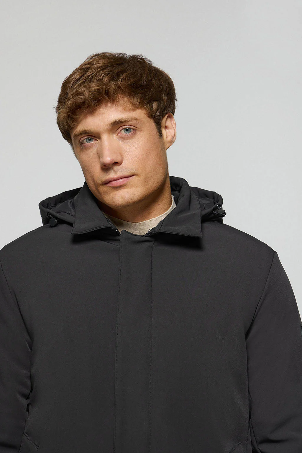 Navy-blue classic coat Soho with detachable hood and Polo Club details - Image 3