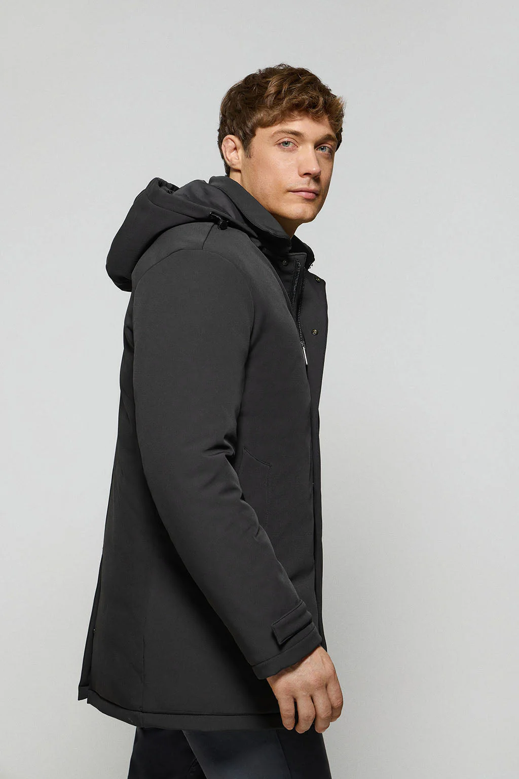 Navy-blue classic coat Soho with detachable hood and Polo Club details - Image 4