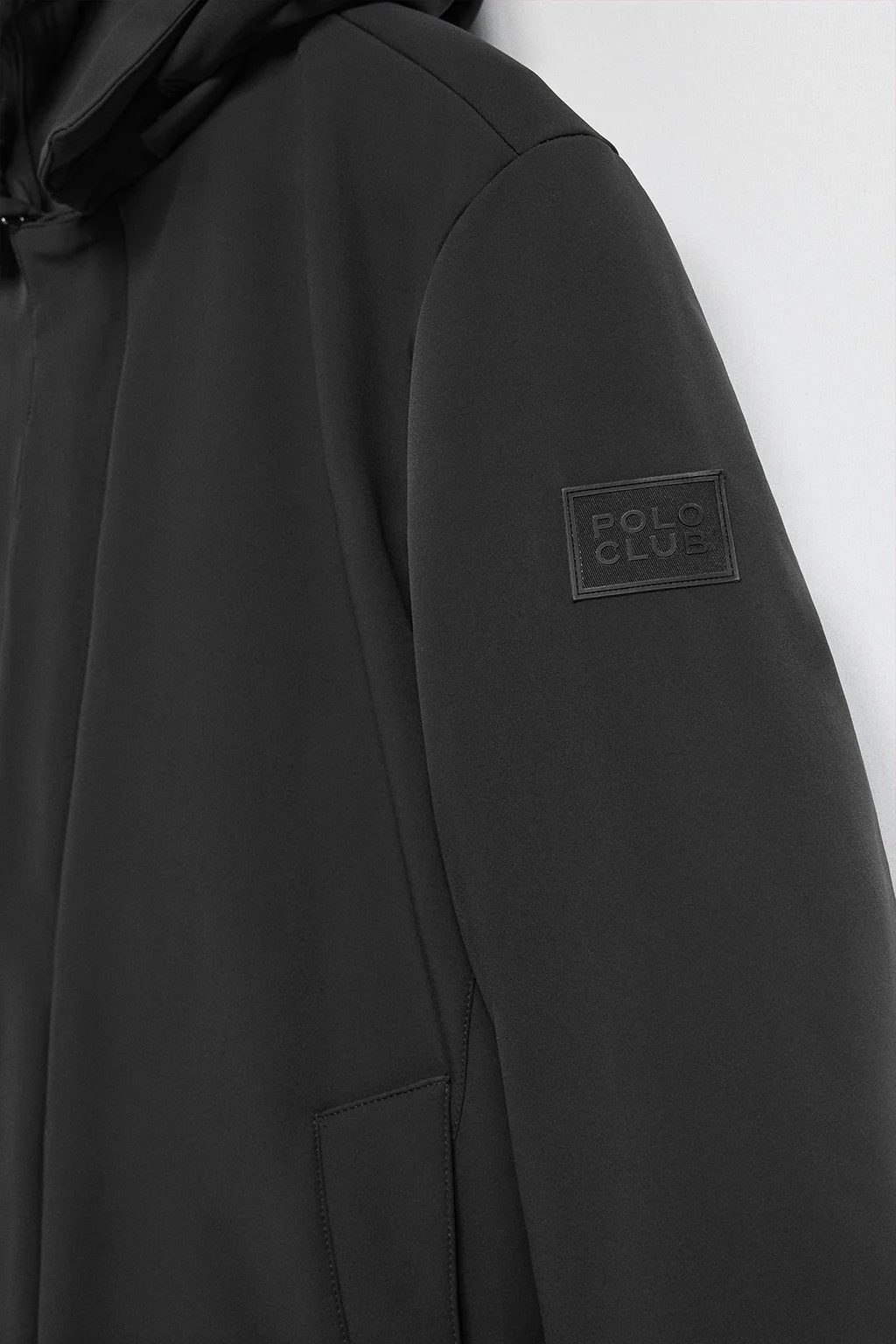 Navy-blue classic coat Soho with detachable hood and Polo Club details - Image 9