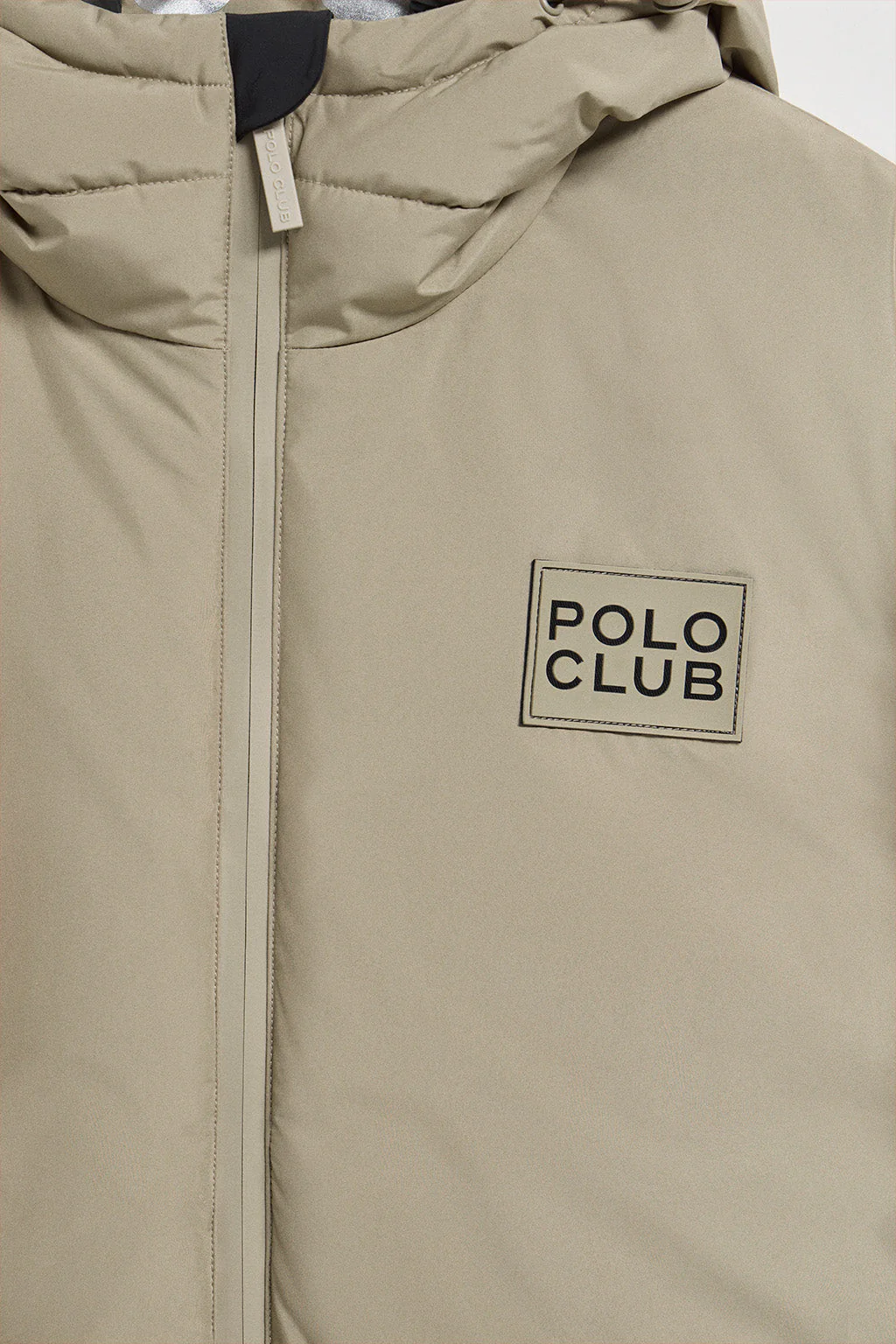 Beige puffer jacket St Moritz with fixed hood and Polo Club details - Image 10