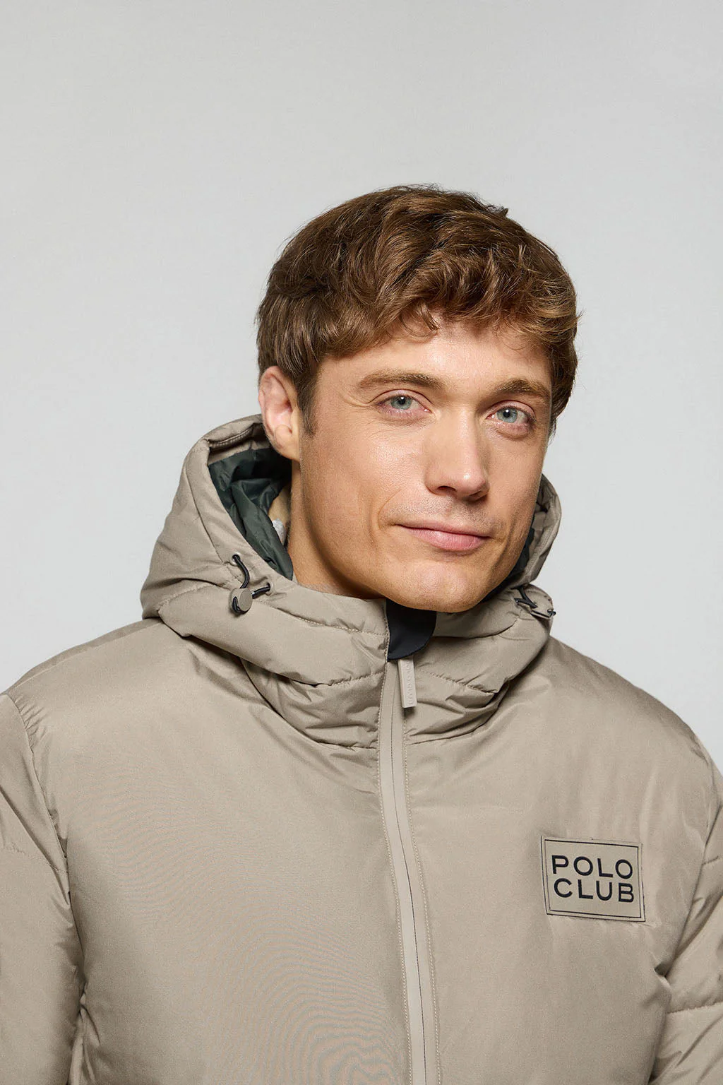 Beige puffer jacket St Moritz with fixed hood and Polo Club details - Image 2