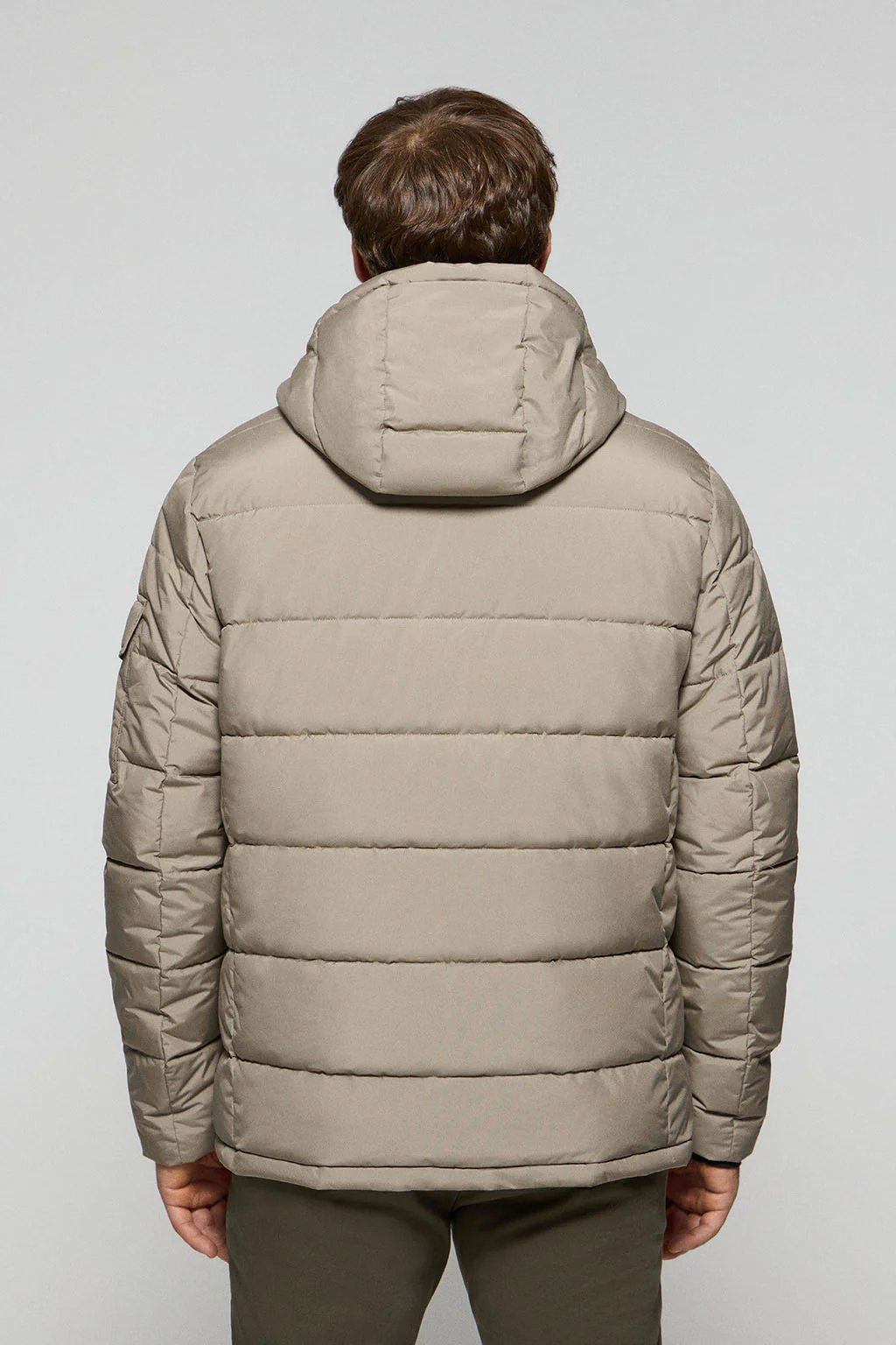 Beige puffer jacket St Moritz with fixed hood and Polo Club details - Image 8