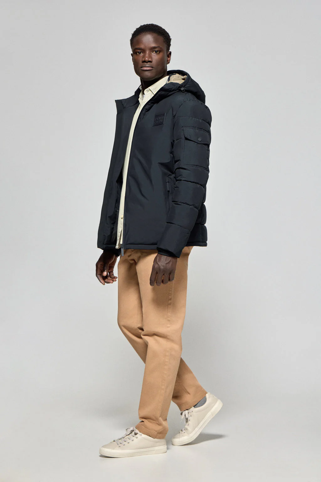 Navy-blue puffer jacket St Moritz with fixed hood and Polo Club details - Image 3