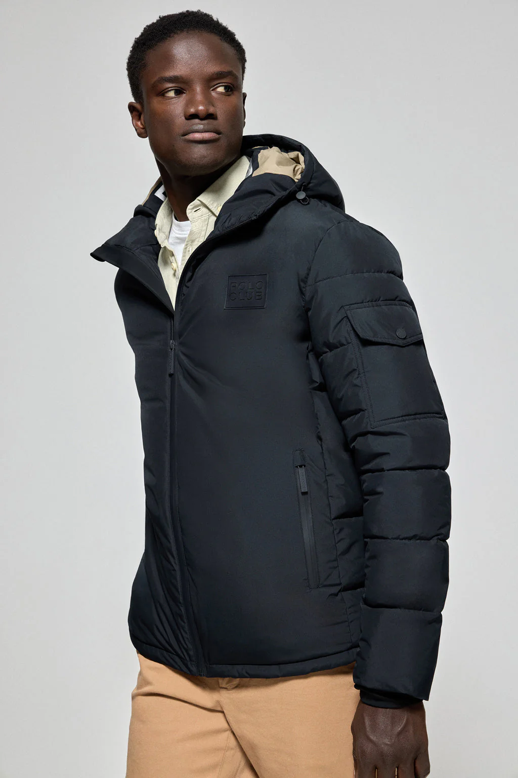 Navy-blue puffer jacket St Moritz with fixed hood and Polo Club details - Image 4
