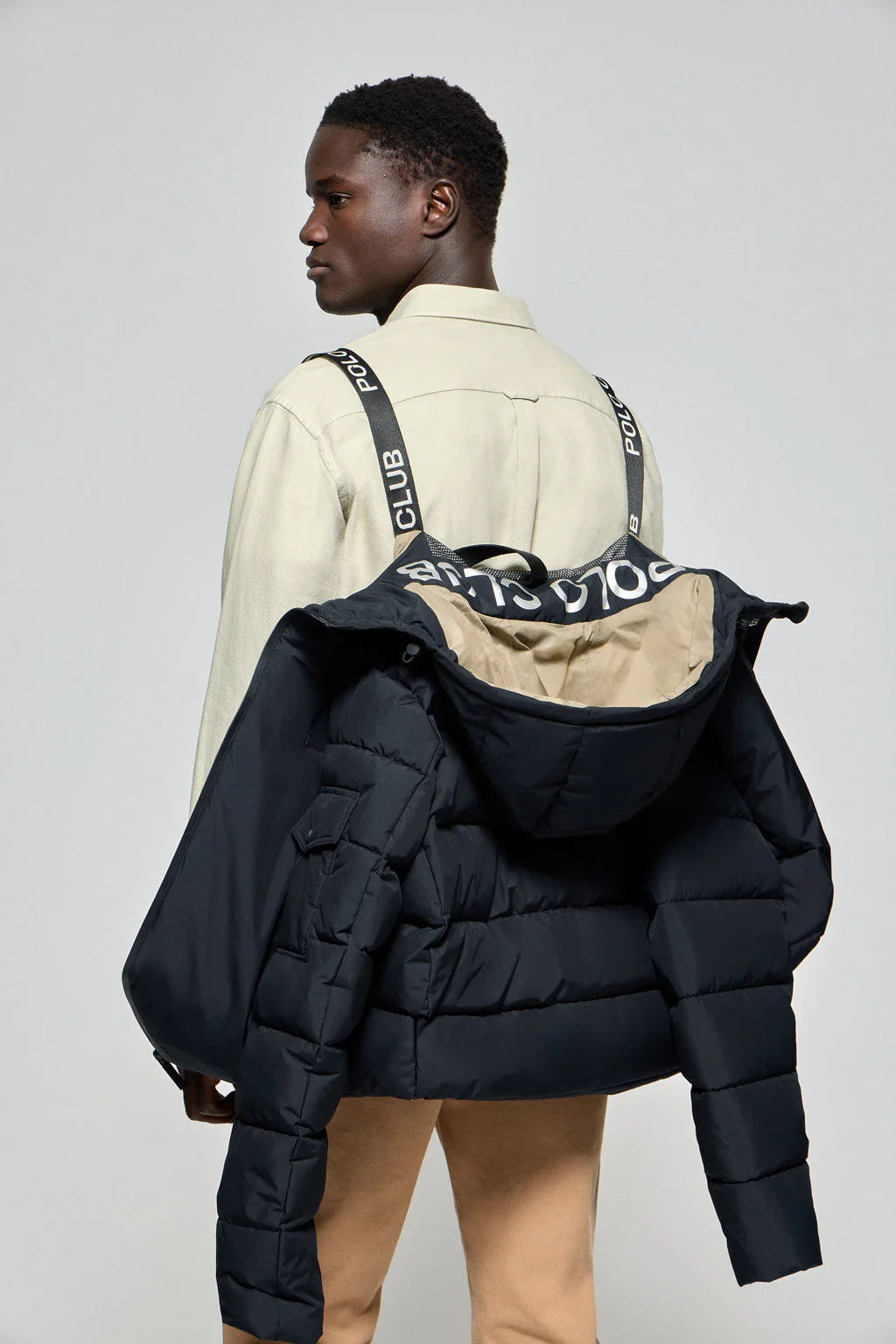 Navy-blue puffer jacket St Moritz with fixed hood and Polo Club details - Image 5