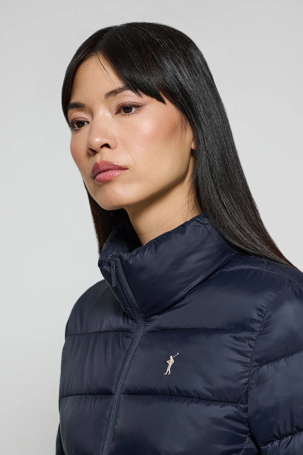 Navy-blue ultralight jacket Susanne with Rigby Go embroidery - Image 3