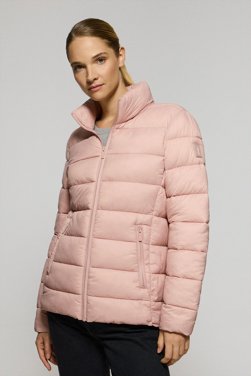 Pale-pink ultralight jacket Susanne with Rigby Go patch