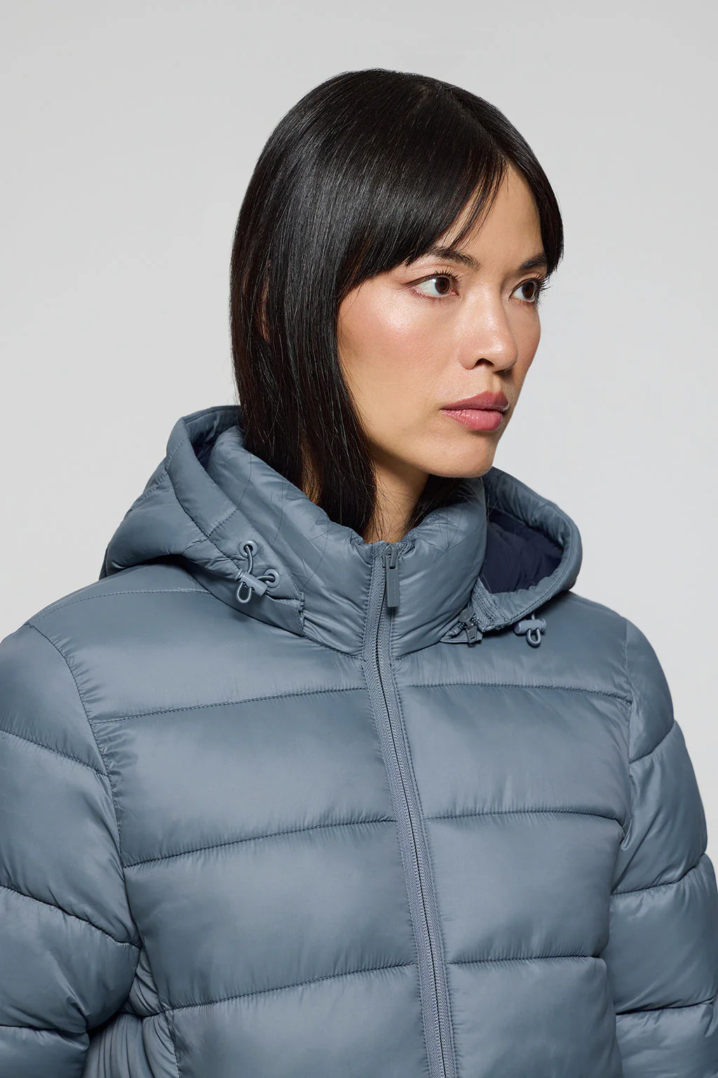 Denim-blue ultralight coat Suzette with Rigby Go patch - Image 2