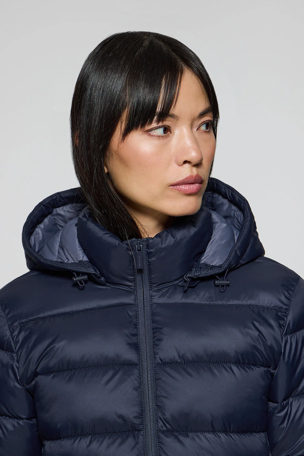 Navy-blue ultralight coat Suzette with Rigby Go patch - Image 3