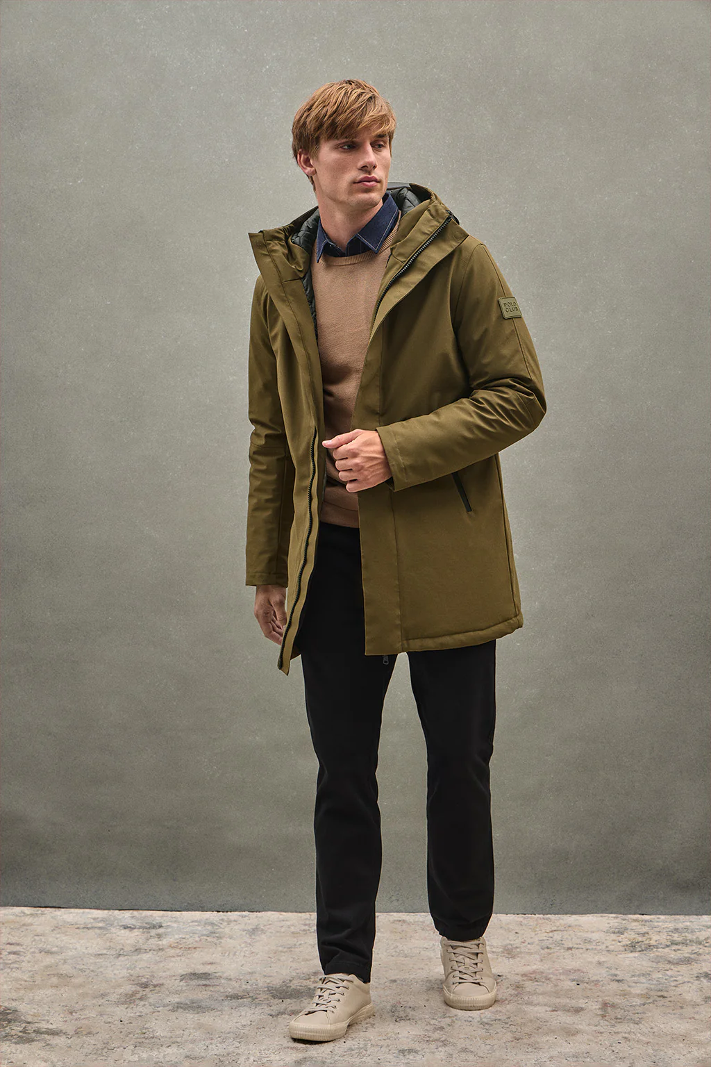 Dark-khaki jacket Voguel with Polo Club logo