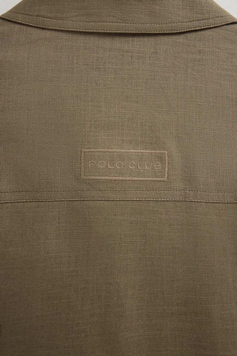 Khaki cotton-linen jacket Wayne by Polo Club - Image 10