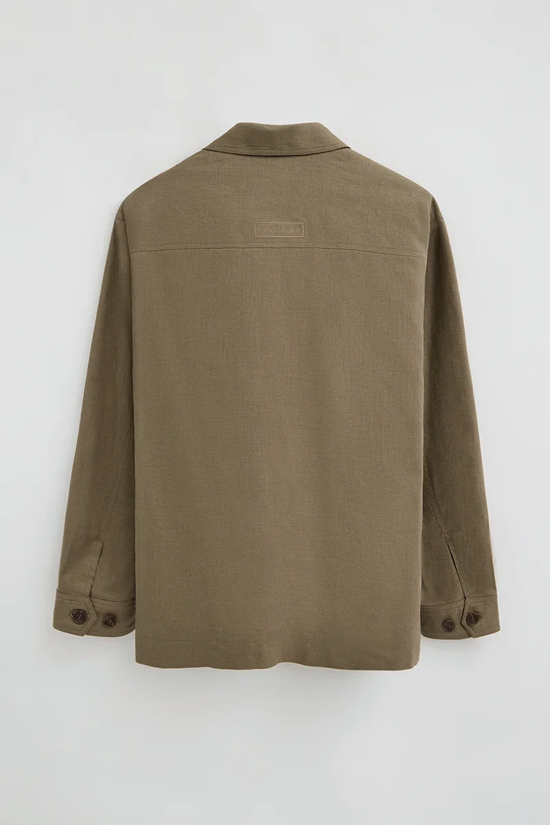 Khaki cotton-linen jacket Wayne by Polo Club - Image 11