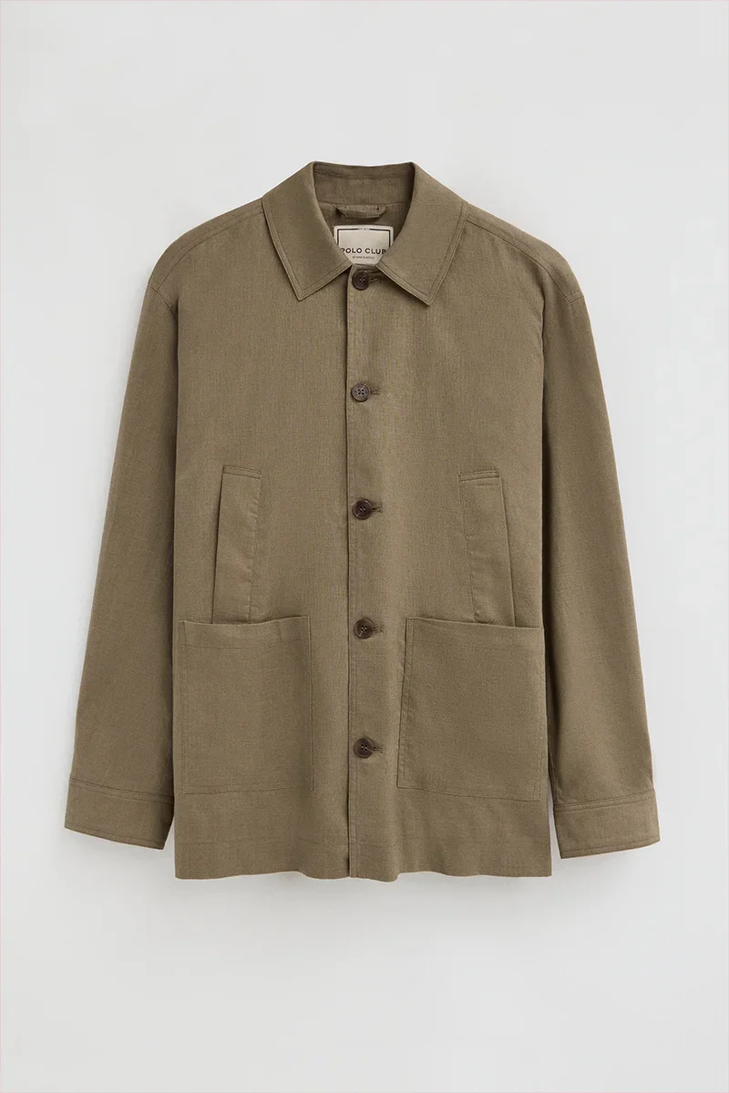Khaki cotton-linen jacket Wayne by Polo Club - Image 7