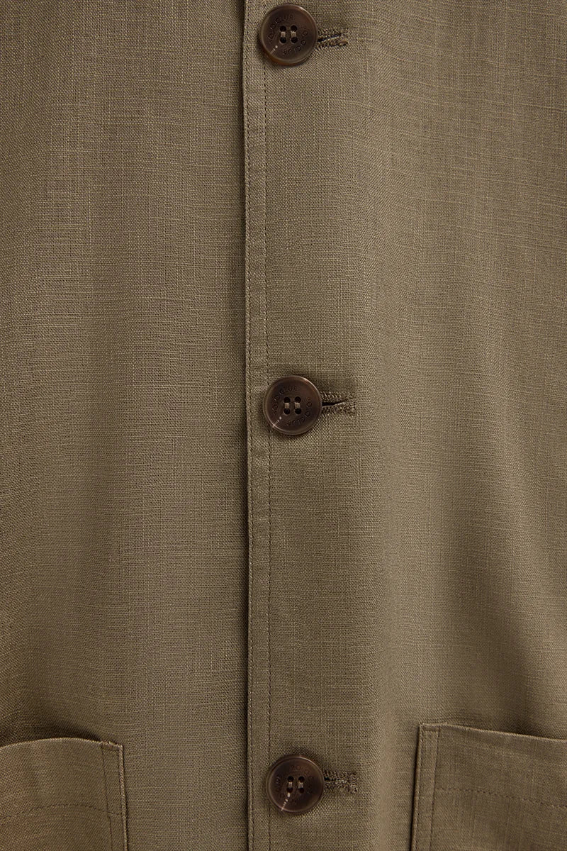 Khaki cotton-linen jacket Wayne by Polo Club - Image 8