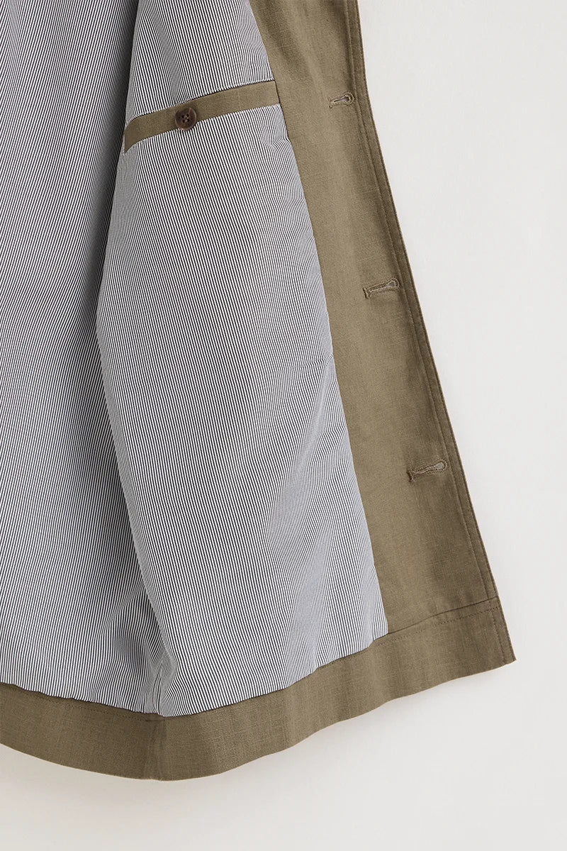 Khaki cotton-linen jacket Wayne by Polo Club - Image 9