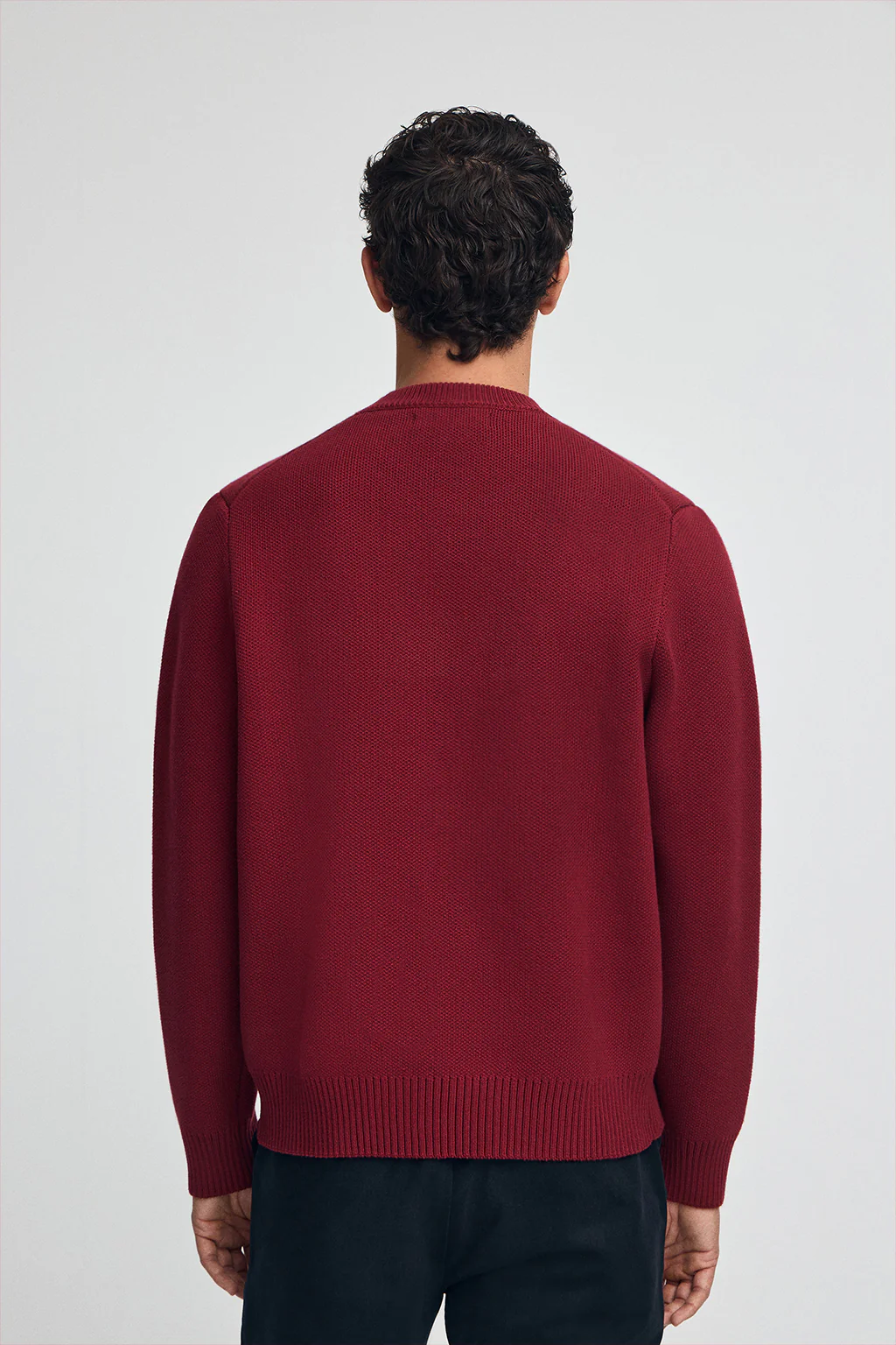 Maroon knit jumper with contrast Polo Club logo - Image 6