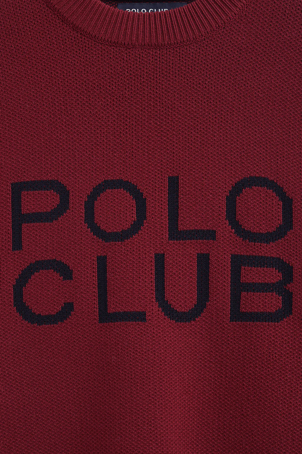 Maroon knit jumper with contrast Polo Club logo - Image 8