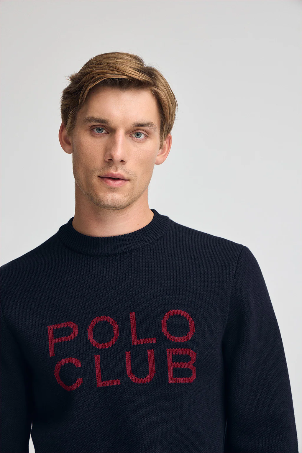 Navy-blue knit jumper with contrast Polo Club logo - Image 2