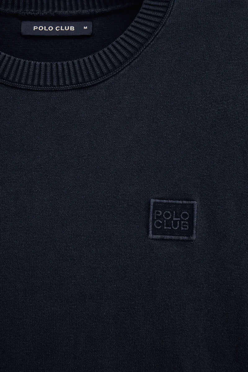 Navy-blue short-sleeve jumper Polo Club with slim fit and washed effect - Image 7