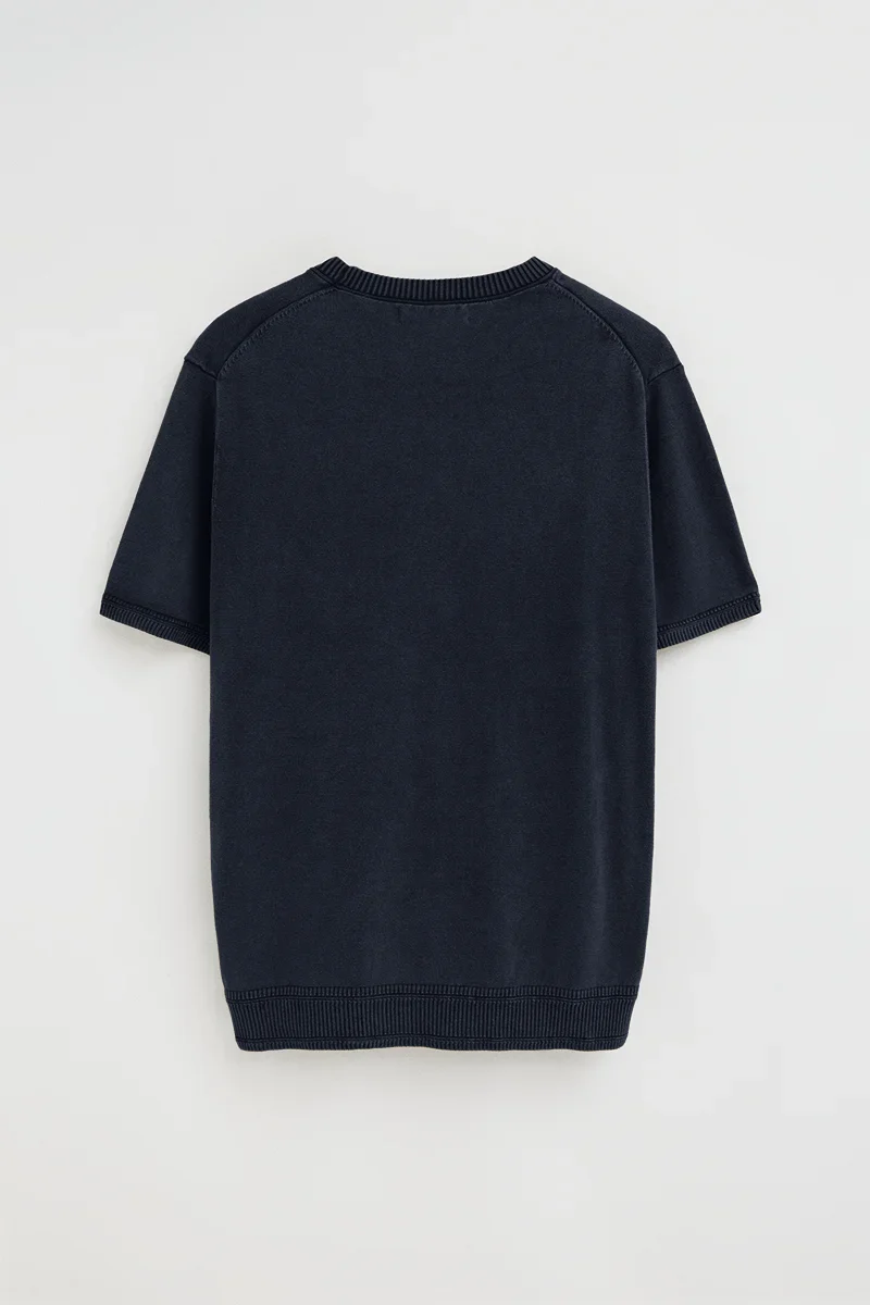 Navy-blue short-sleeve jumper Polo Club with slim fit and washed effect - Image 8