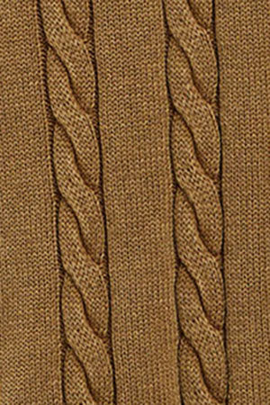 Camel garment-dye cable-knit jumper with embroidered logo - Image 8