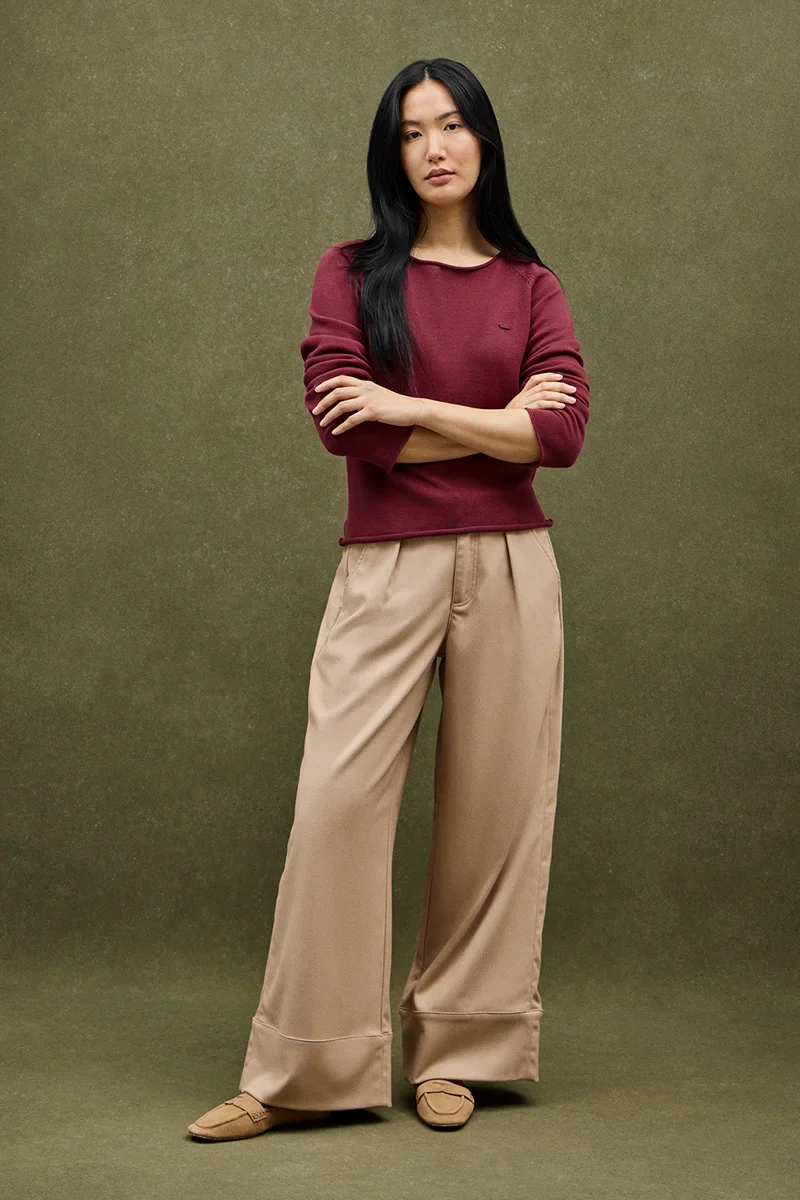 Wine jumper with slightly rolled-up details and Polo Club logo - Image 5