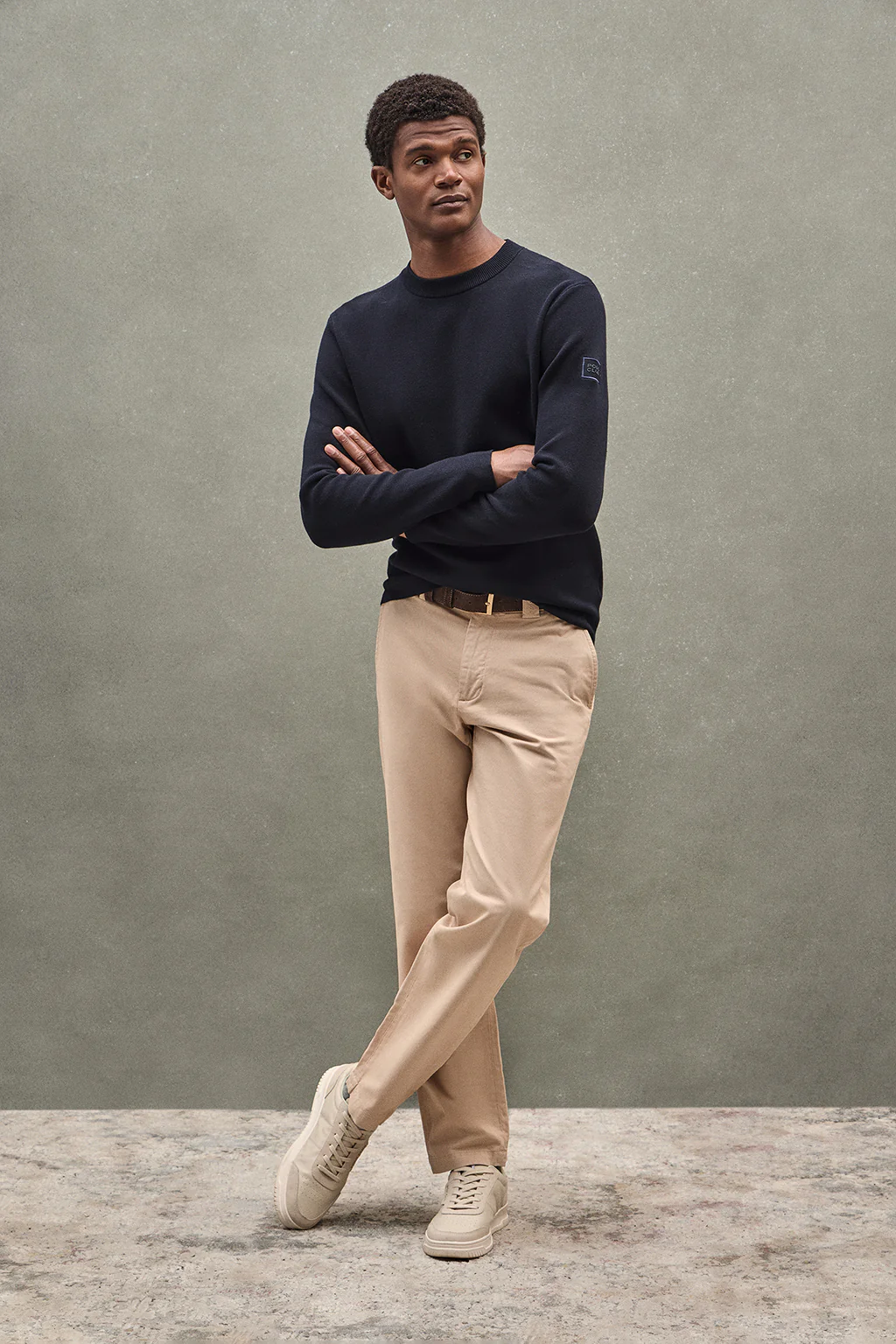 Navy-blue cotton-knit jumper with Polo Club patch - Image 5