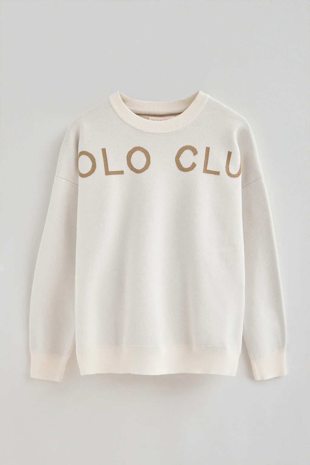 Nude knit jumper with Polo Club contrasting logo - Image 9