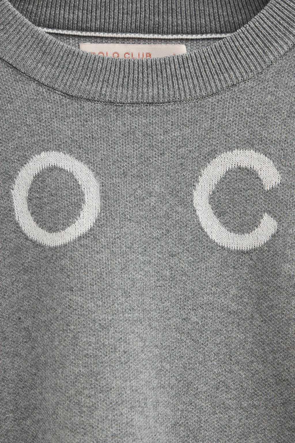 Grey-marl knit jumper with Polo Club contrasting logo - Image 7