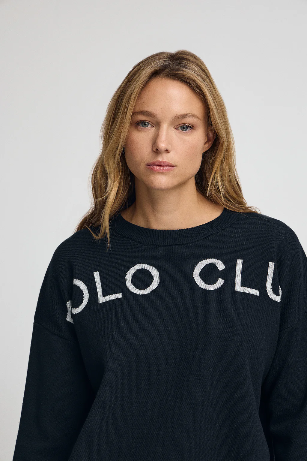 Navy-blue knit jumper with Polo Club contrasting logo - Image 2