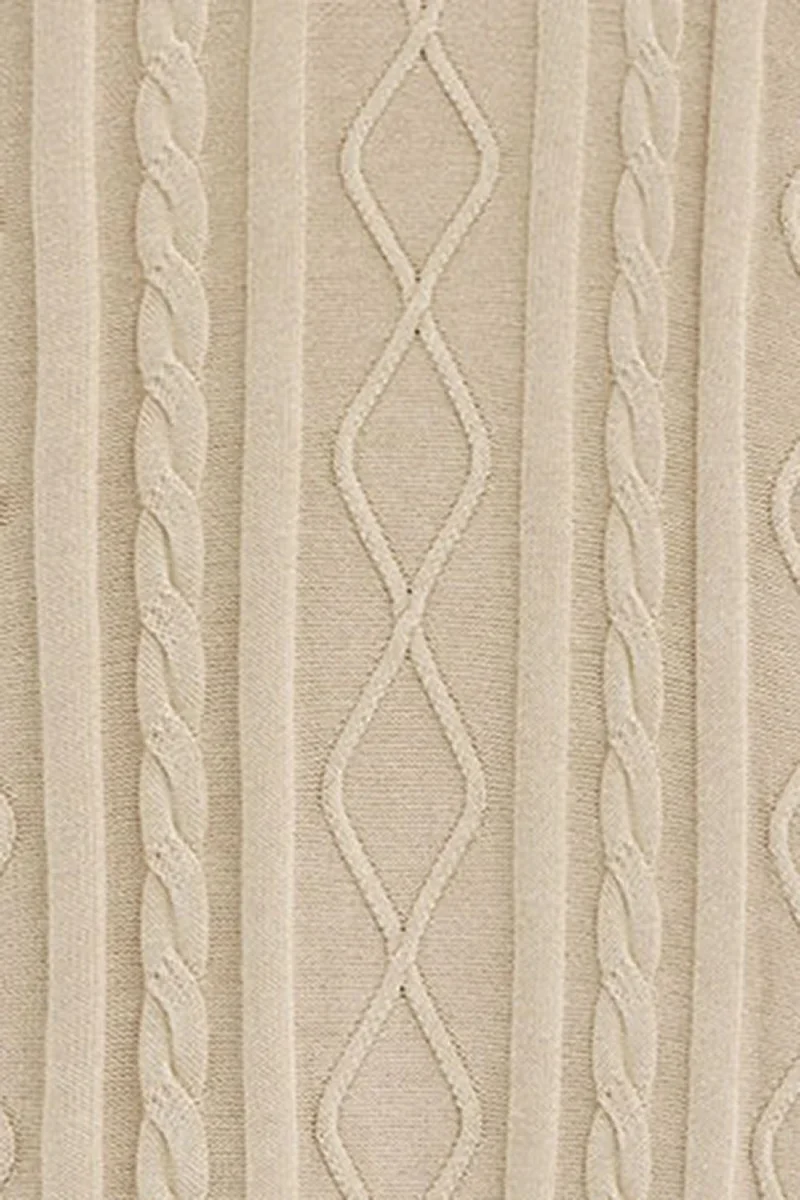 Beige cable-knit jumper with Established 2012 Polo Club raised embroidery - Image 6