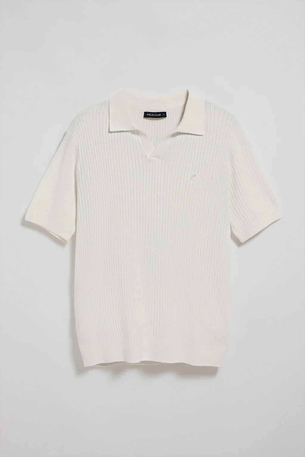 Beige ribbed jumper Jay with embroidered monogram - Image 6