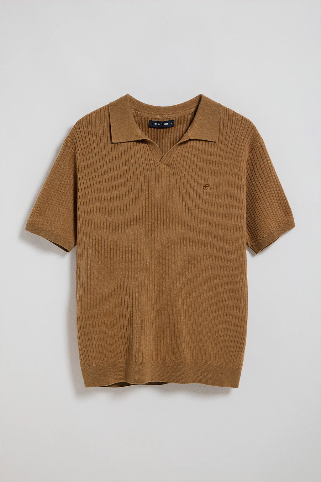 Camel ribbed jumper Jay with embroidered monogram - Image 9
