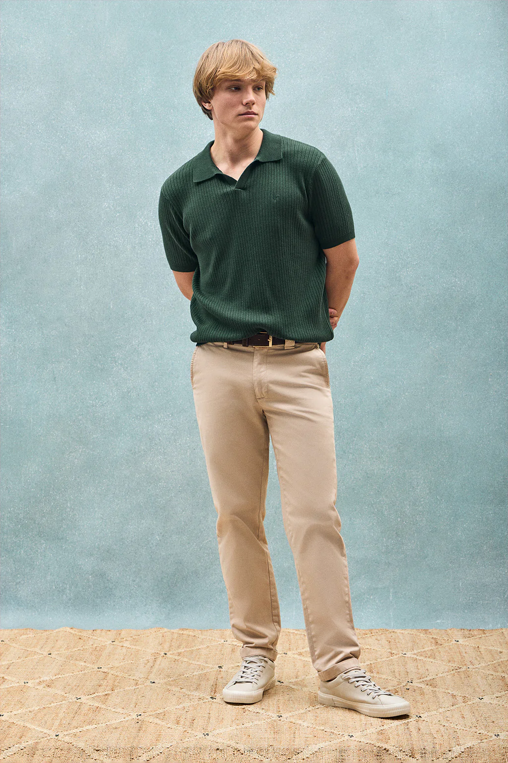 Emerald-green ribbed jumper Jay with embroidered monogram - Image 5