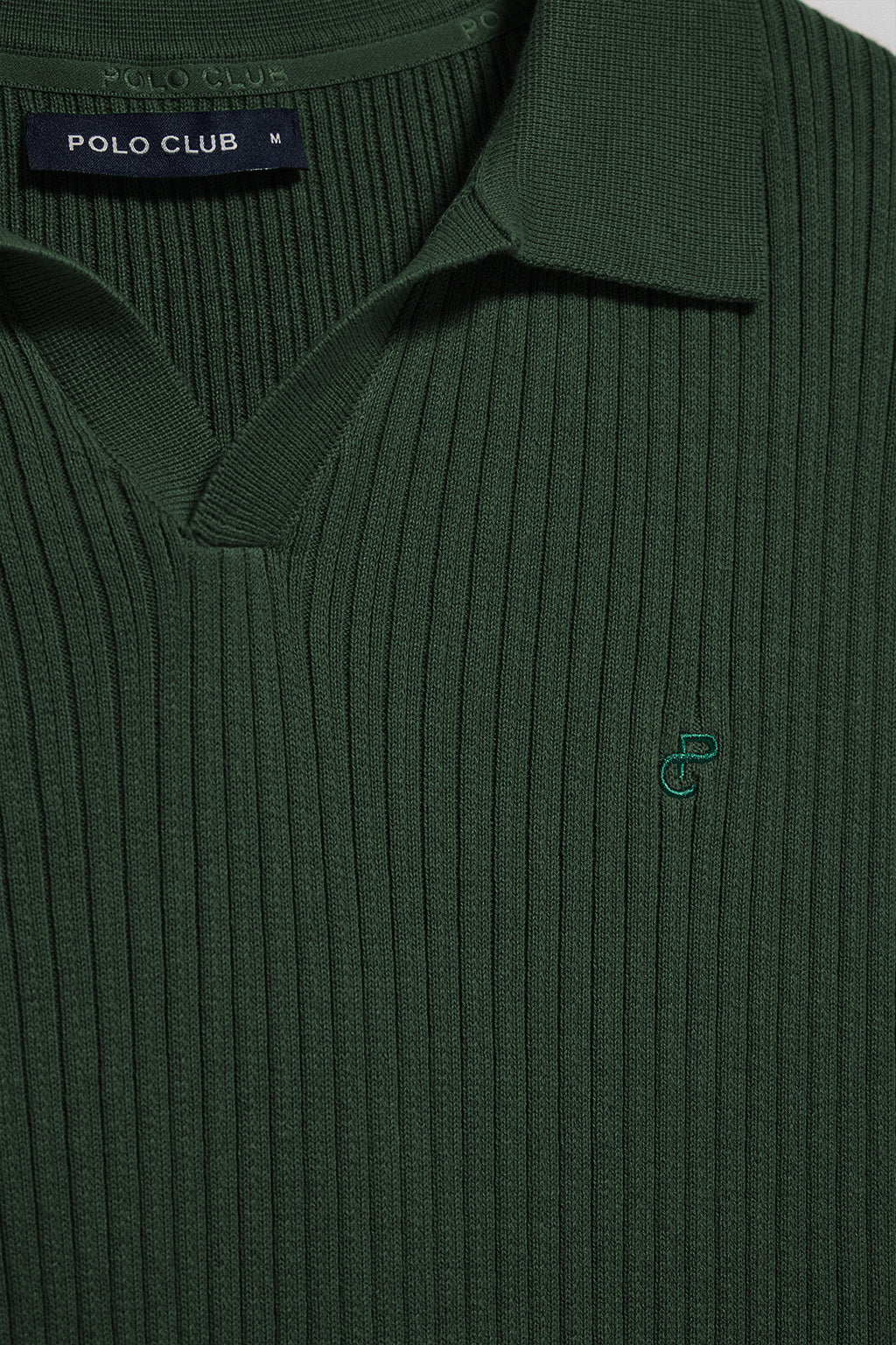 Emerald-green ribbed jumper Jay with embroidered monogram - Image 8