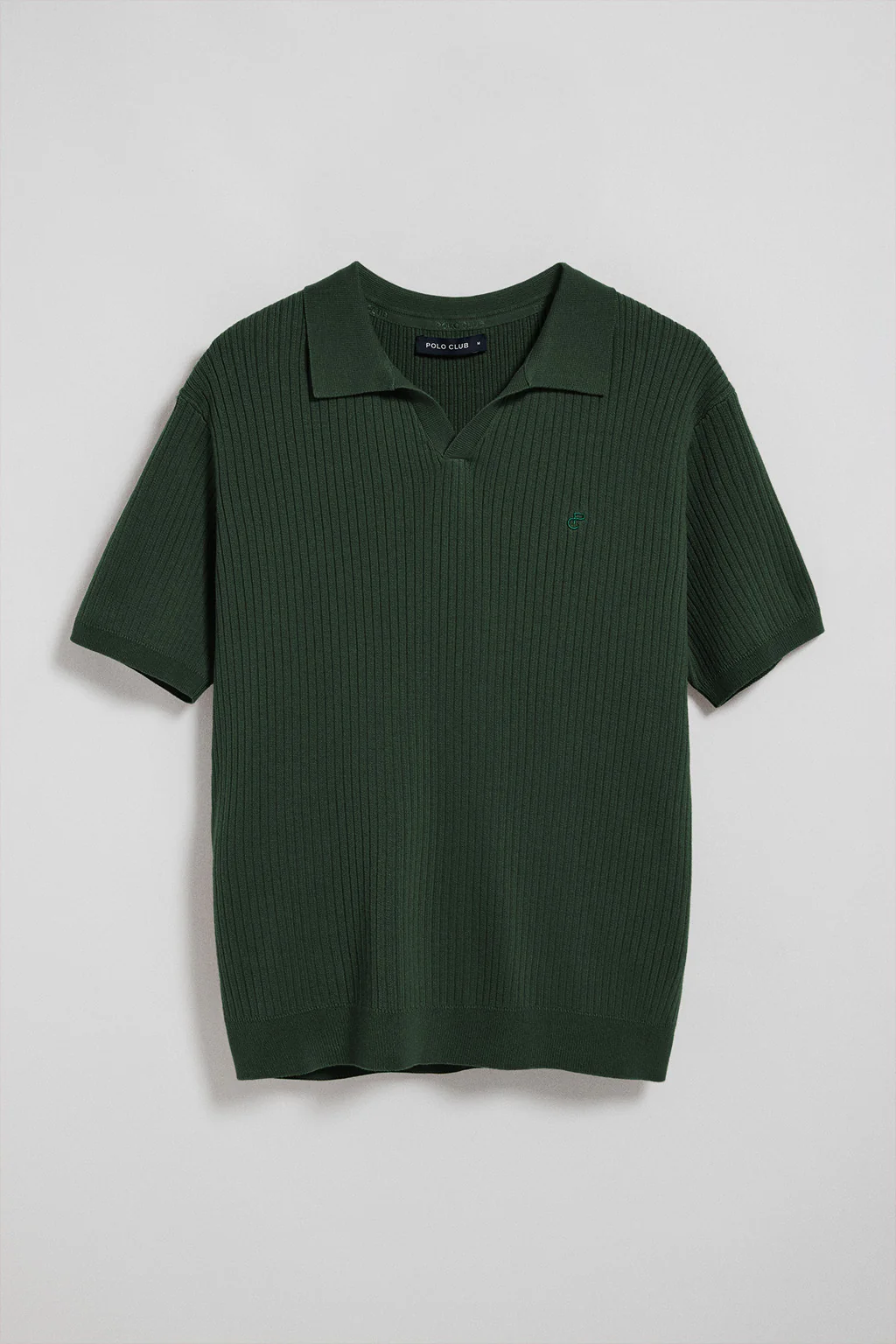 Emerald-green ribbed jumper Jay with embroidered monogram - Image 9