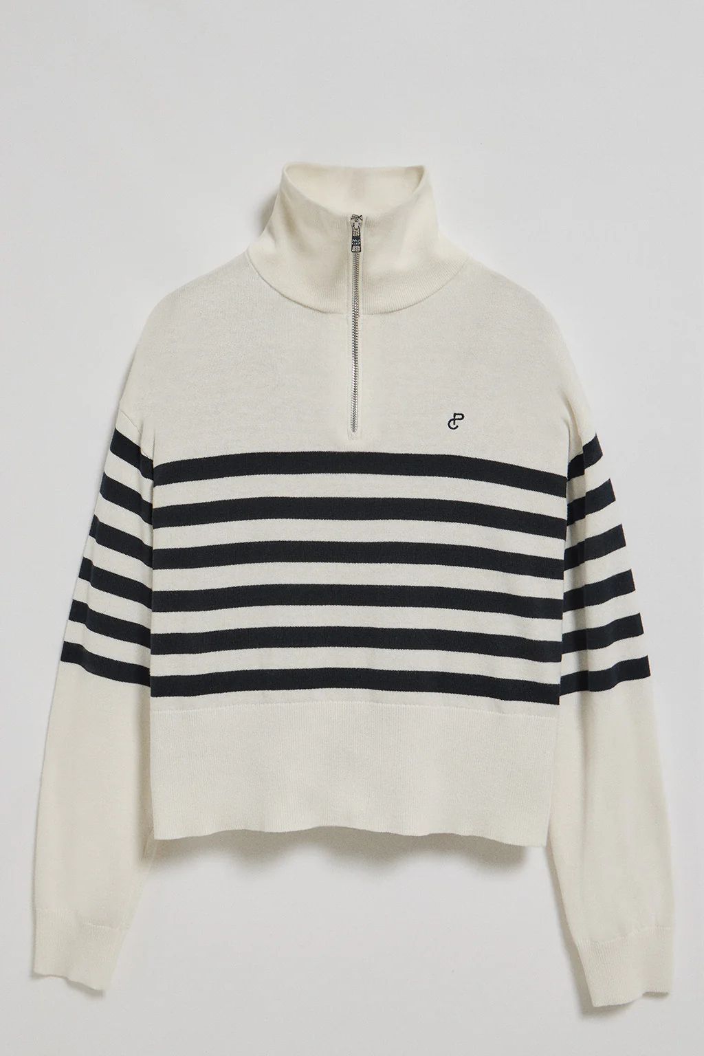 Beige knit jumper Jisoo with embroidered monogram - Image 5