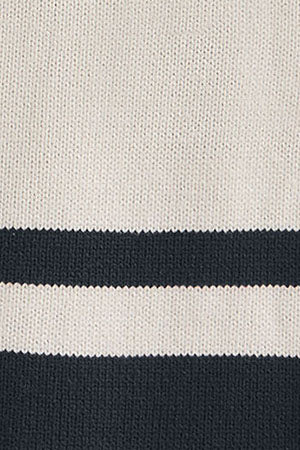 Buttoned V-neck cardigan in nude and navy blue with Polo Club nautical patch - Image 11